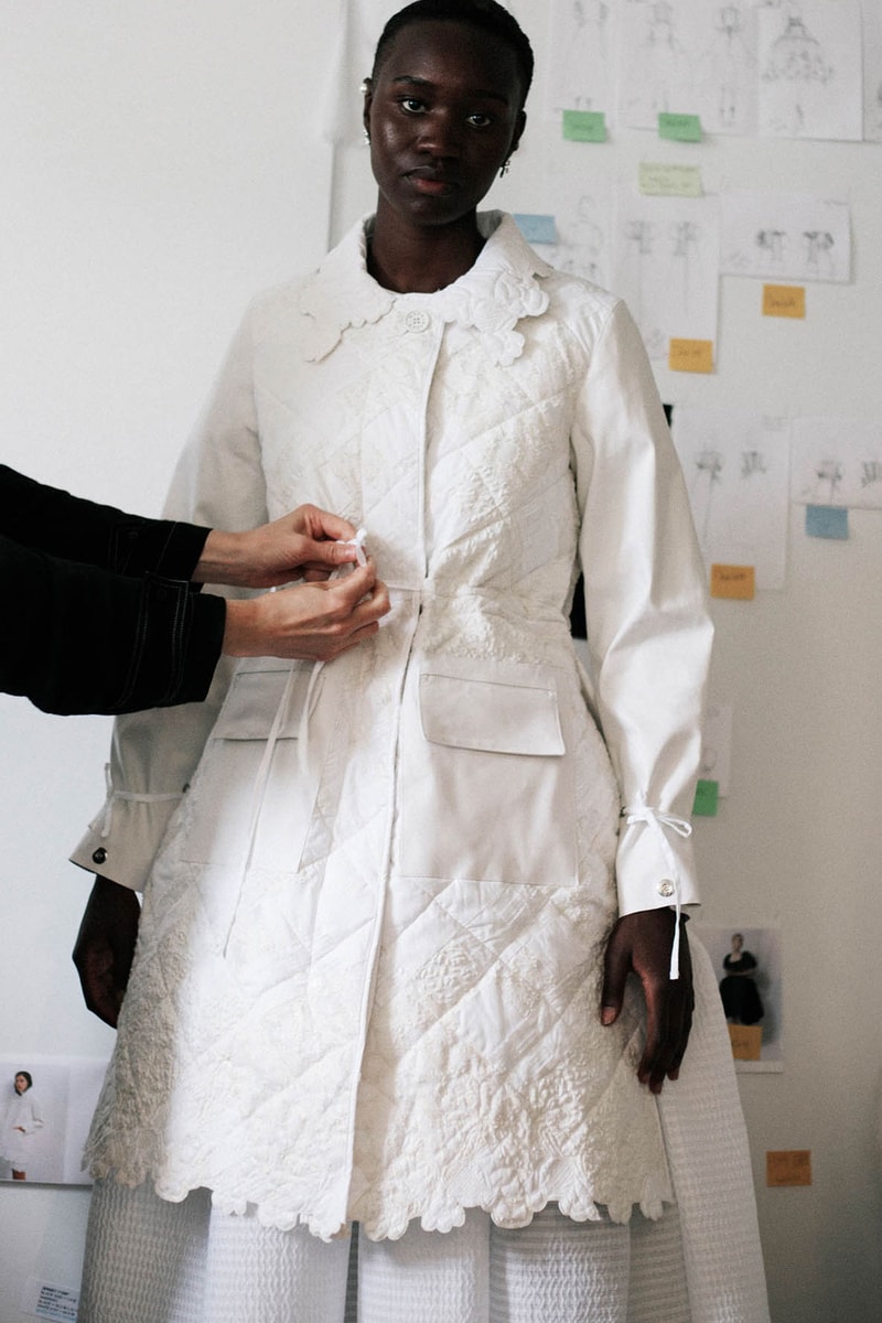 mackintosh cecilie bahnsen collaboration hanger white dress fitting quilted details