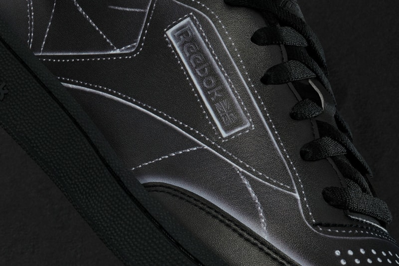 maison margiela reebok club c sneaker collaboration black details
