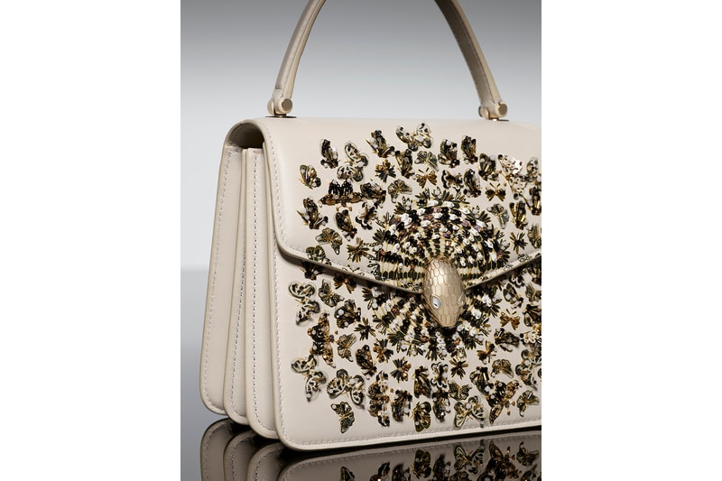 Mary Katrantzou x BVLGARI Collaboration Bag Collection Serpenti Purse Pink Campaign