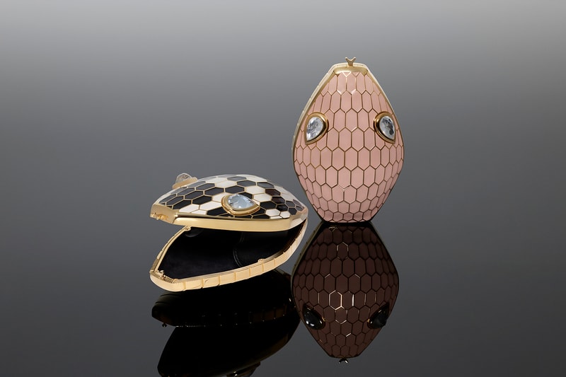 Mary Katrantzou x BVLGARI Collaboration Bag Collection Serpenti Purse Pink Campaign