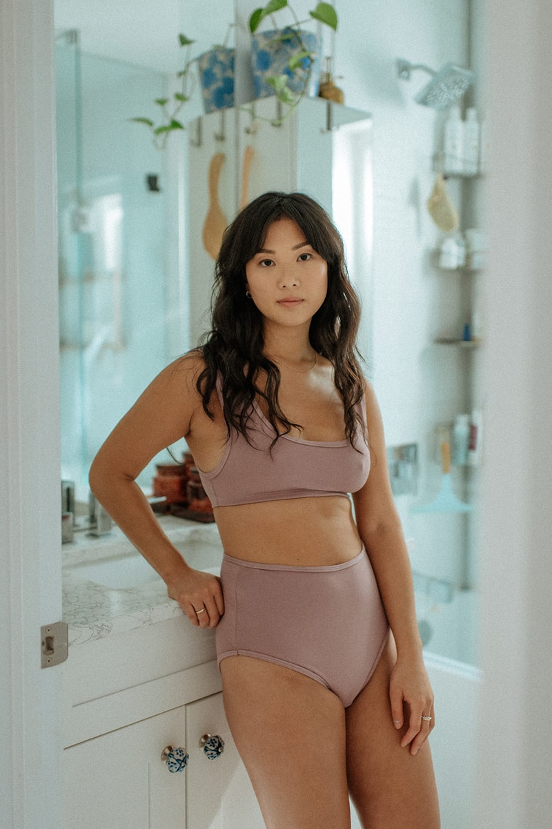 mary young my essentials spring summer collection drop 1 mayes bra underwear high rise brief dusty rose pastel pink