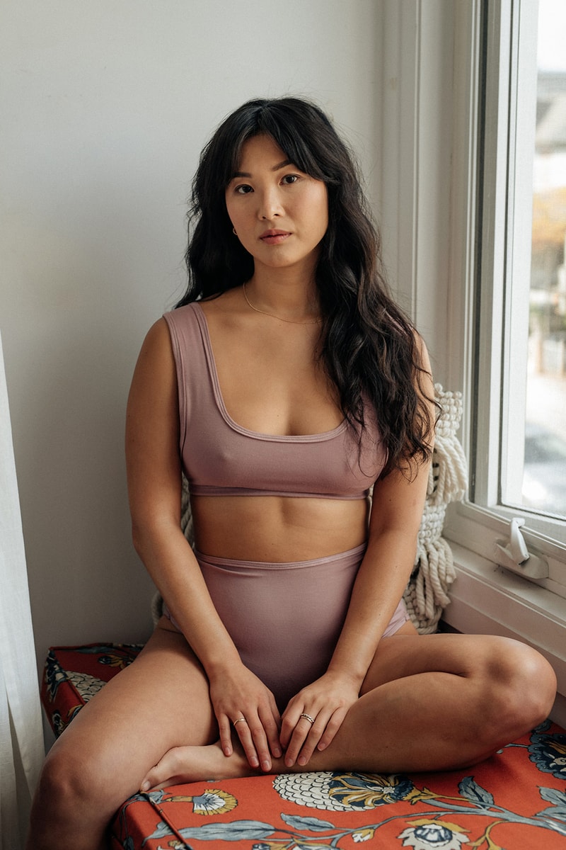 mary young my essentials spring summer collection drop 1 mayes bra underwear high rise brief dusty rose pastel pink