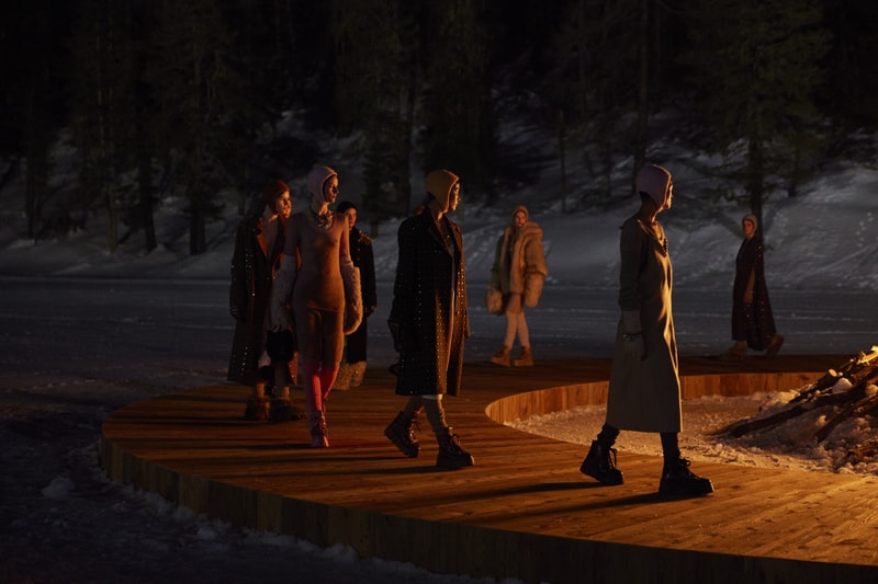 Miu Miu Fall/Winter 2021 Collection Fashion Show Alps Snow Runway Digital Presentation Video