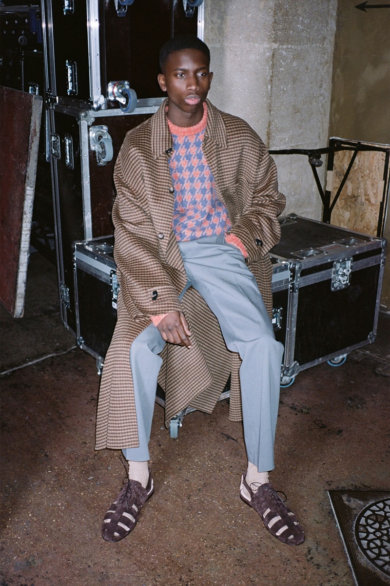 nanushka fall winter fw211 collection lookbook menswear houndstooth knitwear sweater coat