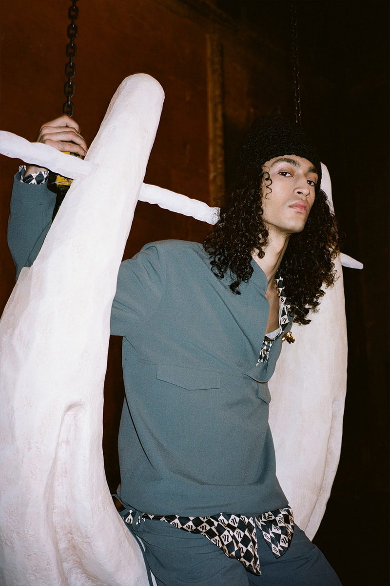 nanushka fall winter fw211 collection lookbook shirt beanie