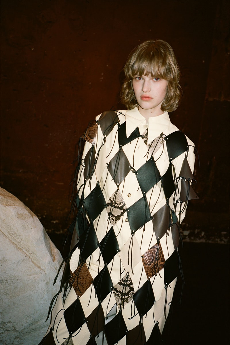 nanushka fall winter fw211 collection lookbook argyle check pattern dress