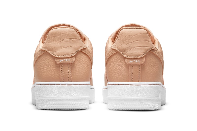 nike air force 1 af1 craft bucket tan beige leather white back heel