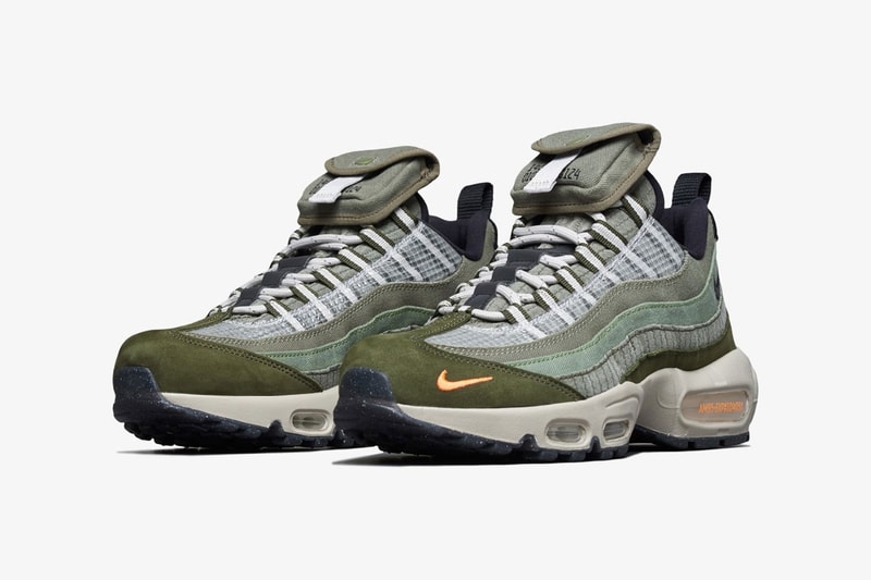 nike air max 95 am95 medium olive surplus supply cargo pocket front toe swoosh