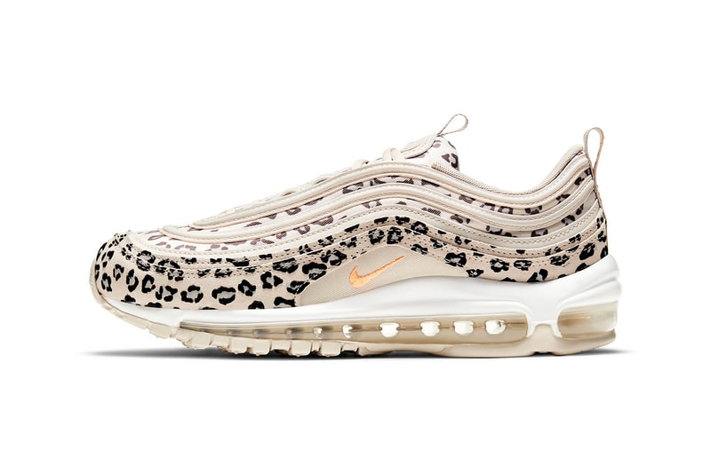 nike air max 97 am97 se womens sneakers cheetah print beige white orange colorway kicks footwear shoes sneakerhead lateral