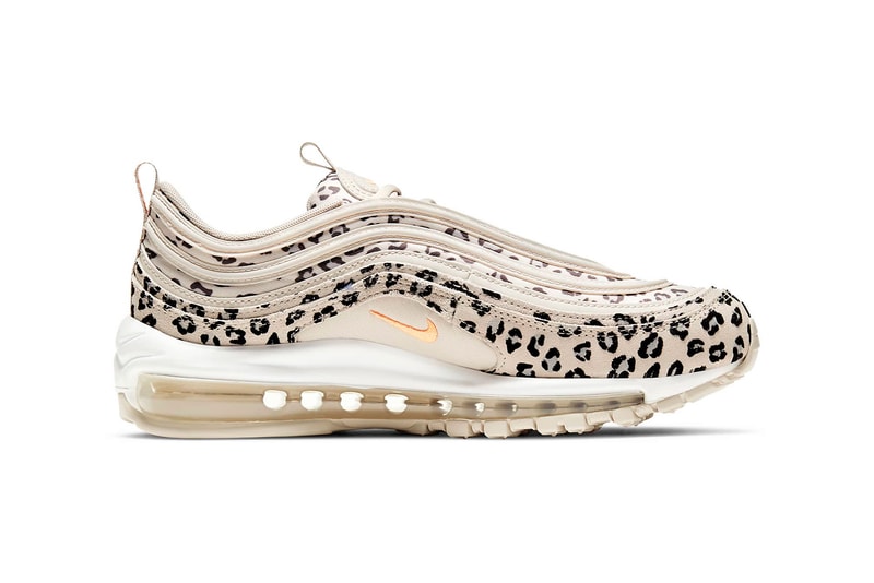 nike air max 97 am97 se womens sneakers cheetah print beige white orange colorway kicks footwear shoes sneakerhead lateral