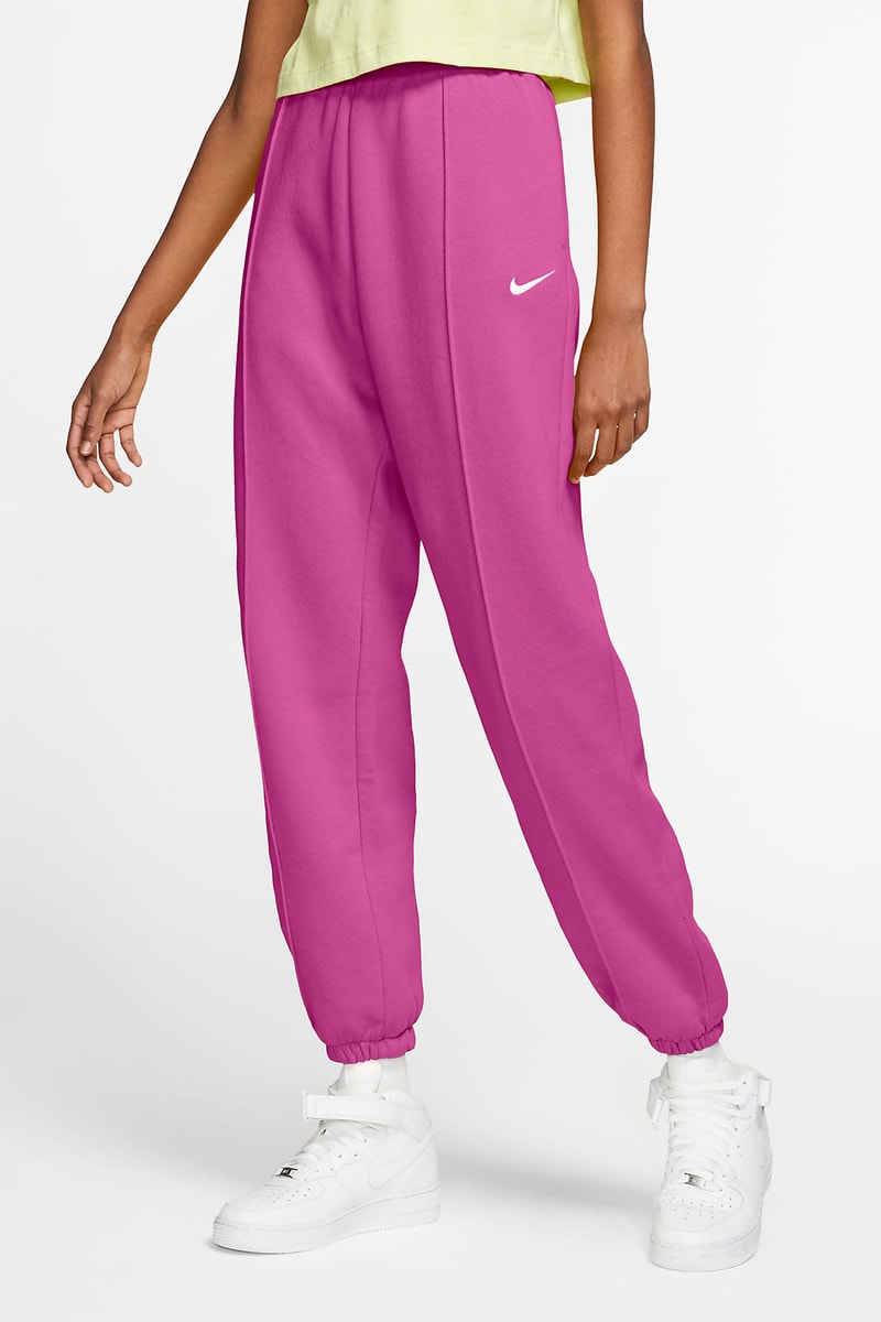 nike sportswear womens fleece sweatpants loungewear hot pink front
