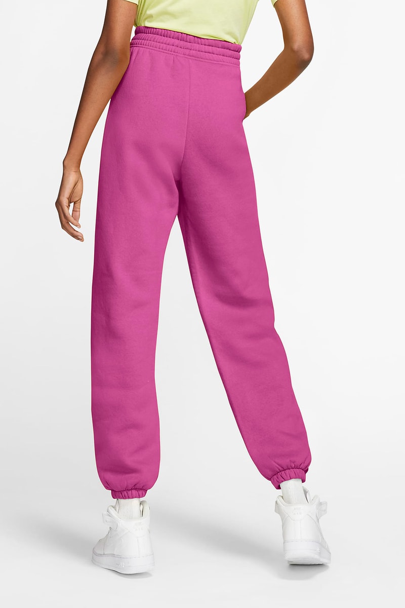 nike sportswear womens fleece sweatpants loungewear hot pink back