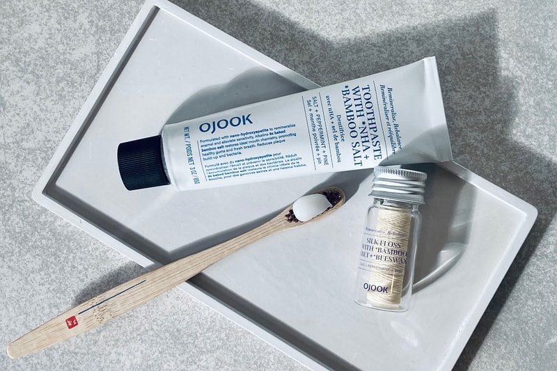 ojook korean bamboo salt toothpaste silk floss toothbrush dental hygiene