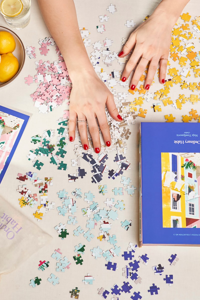 ordinary habit 1000 piece puzzle collection female illustrators art Chillin’ by Maja Tomljanovic