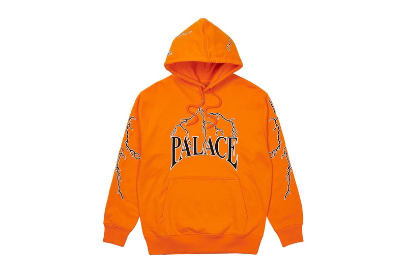 palace spring drop 4 collection hoodie lightning orange