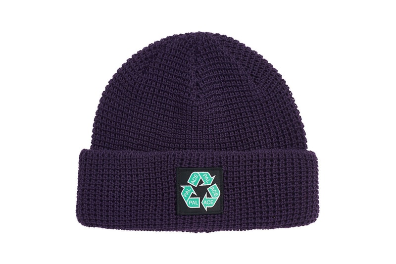 palace spring drop 4 collection logo beanie hat recycle black