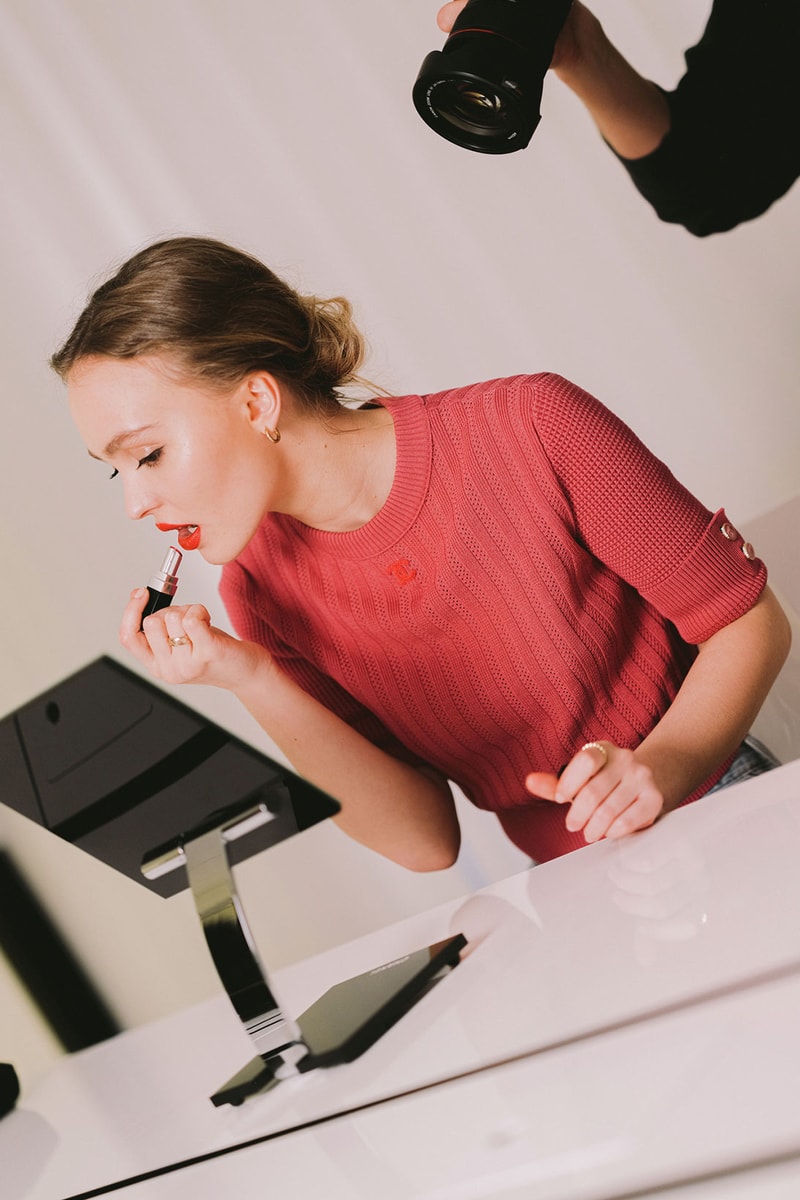chanel beauty rouge coco bloom lipstick lily rose depp campaign shooting bts