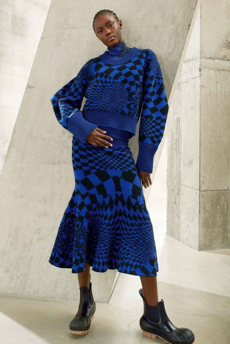 stella mccartney fall winter 2021 fw21 collection virtual runway checkerboard print dress