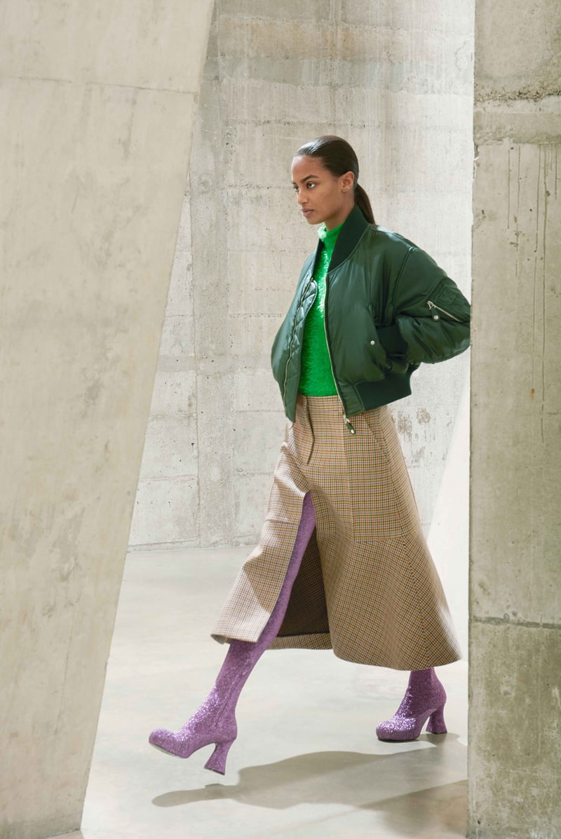 stella mccartney fall winter 2021 fw21 collection virtual runway skirt jacket bomber boots thigh high