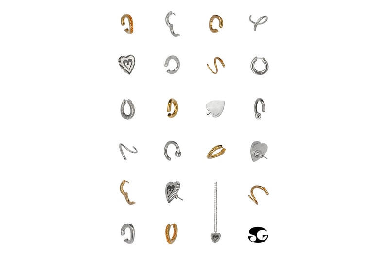 su gi fall winter 2021 fw21 collection jewelry nose ring earcuffs necklaces gold silver heart