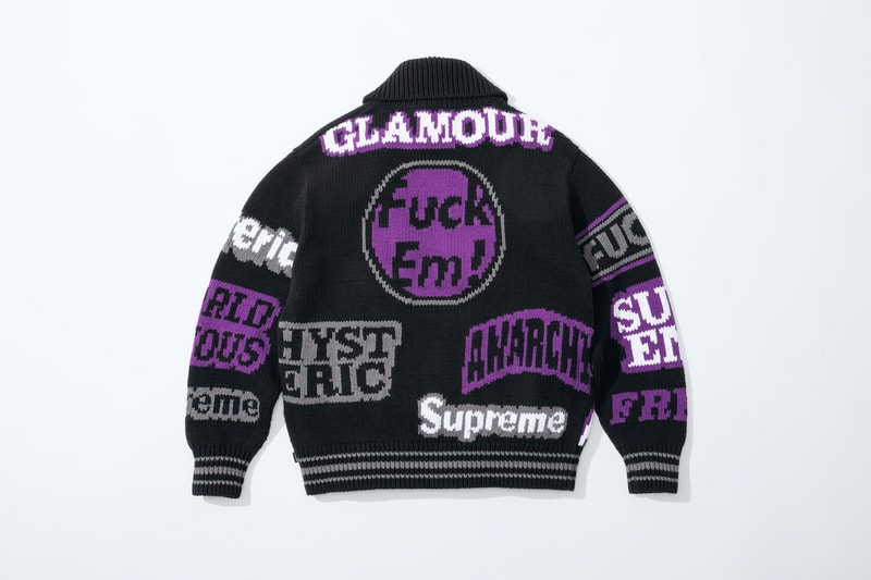 supreme hysteric glamour spring collaboration jacket sweater