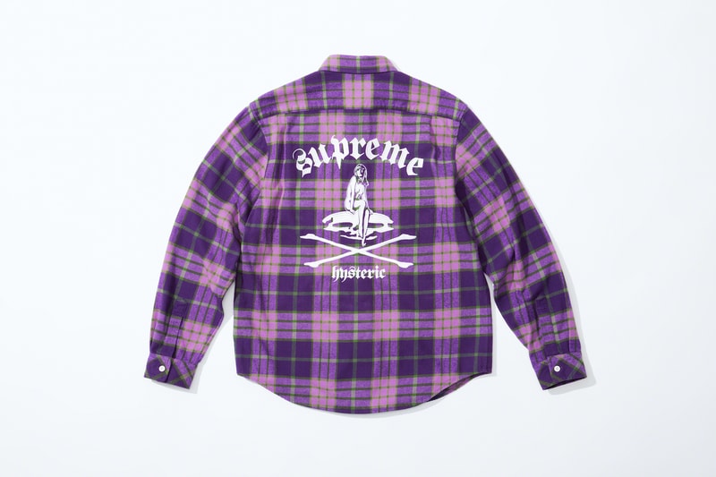 supreme hysteric glamour spring collaboration flannel plaid
