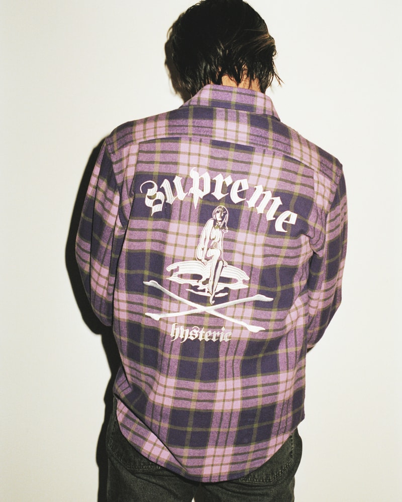 supreme hysteric glamour spring collaboration flannel plaid