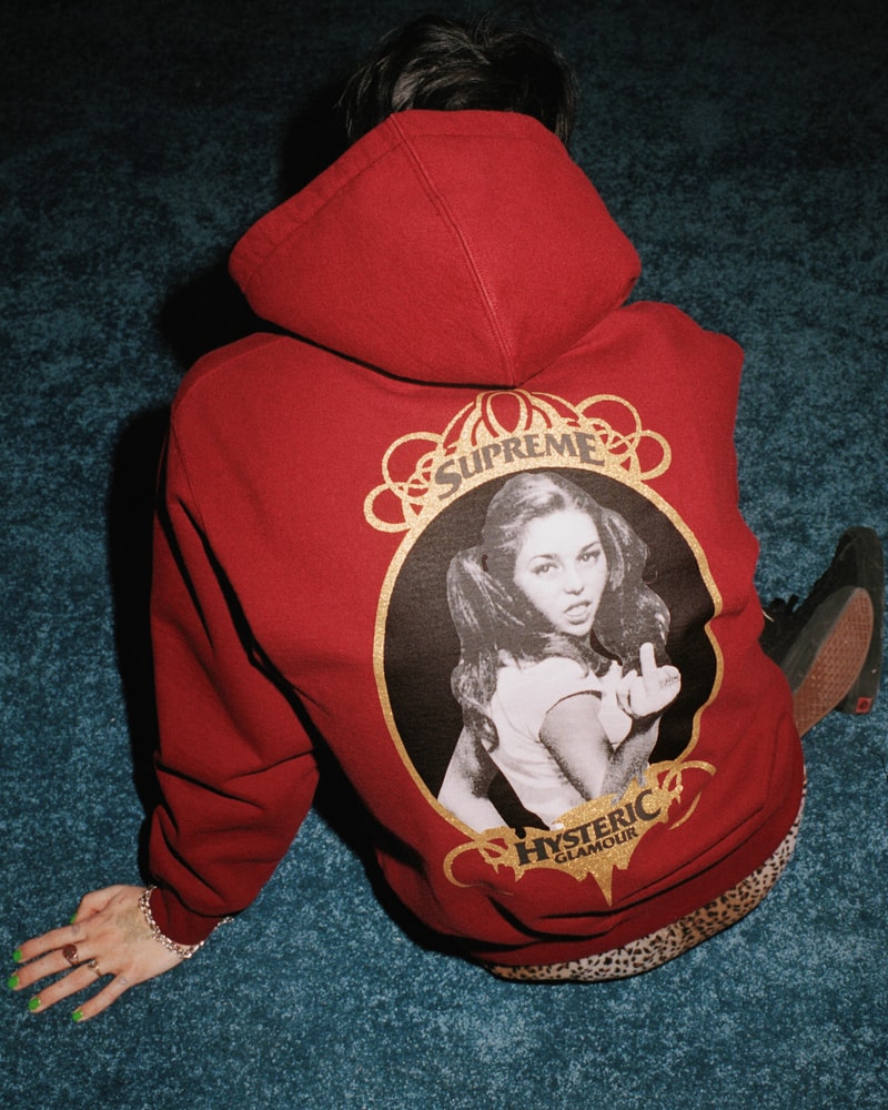 supreme hysteric glamour spring collaboration hoodie