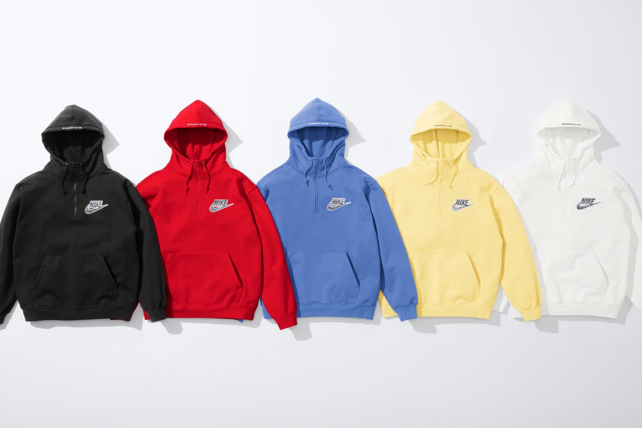 supreme nike spring collaboration hoodies puffer jackets tracksuit accessories release where to buy info