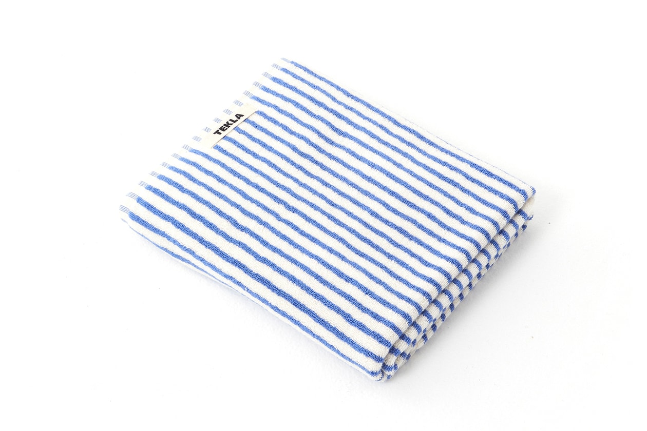 Tekla Striped Organic Cotton Towels Chair Home Decor Black White Maroon 
