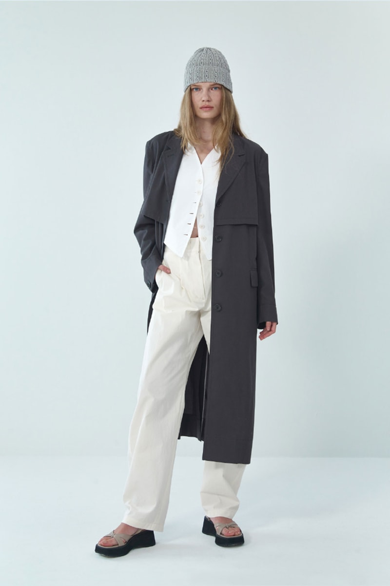 theopen product spring summer 2021 ss21 collection lookbook coat beanie trousers