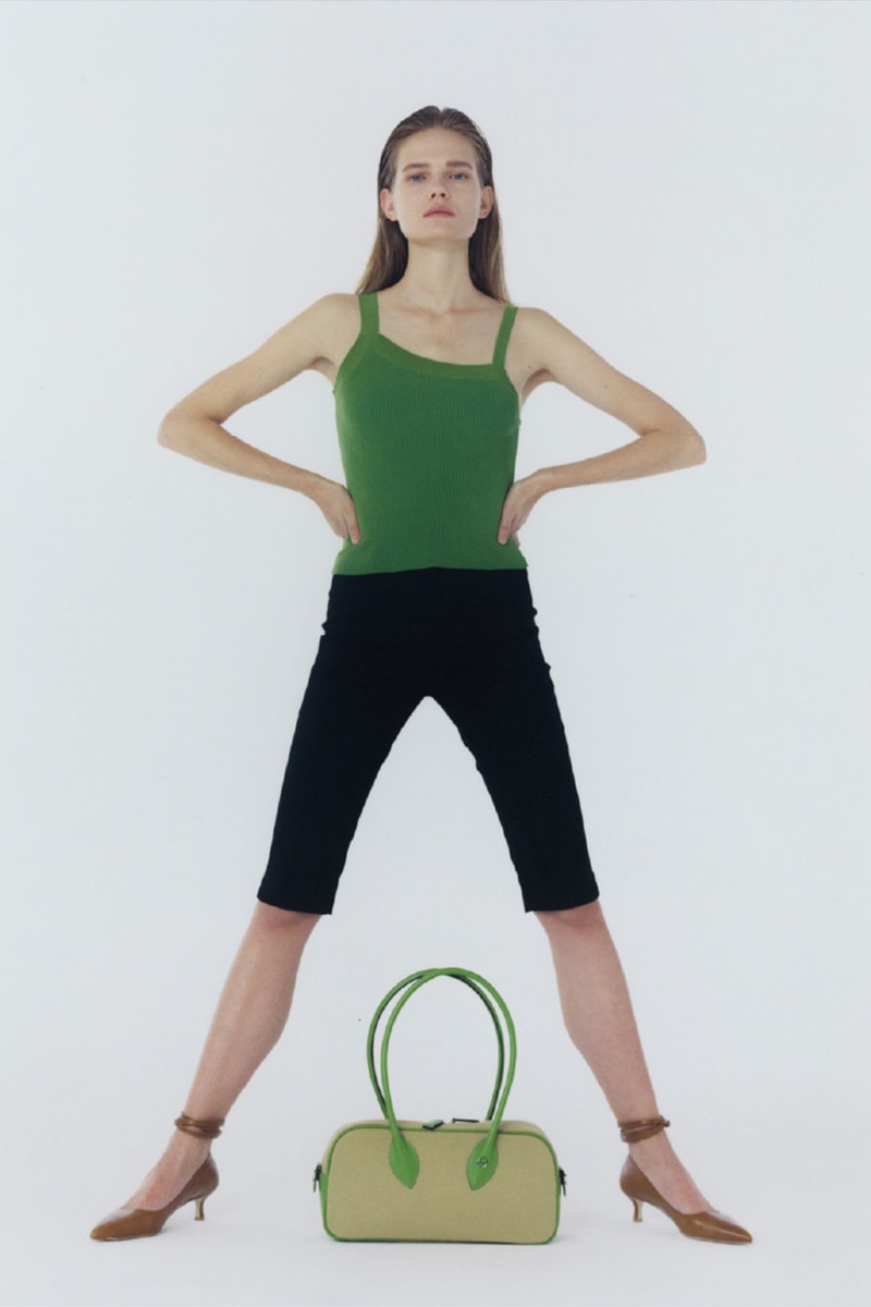 theopen product spring summer 2021 ss21 collection lookbook green tank top asymmetrical