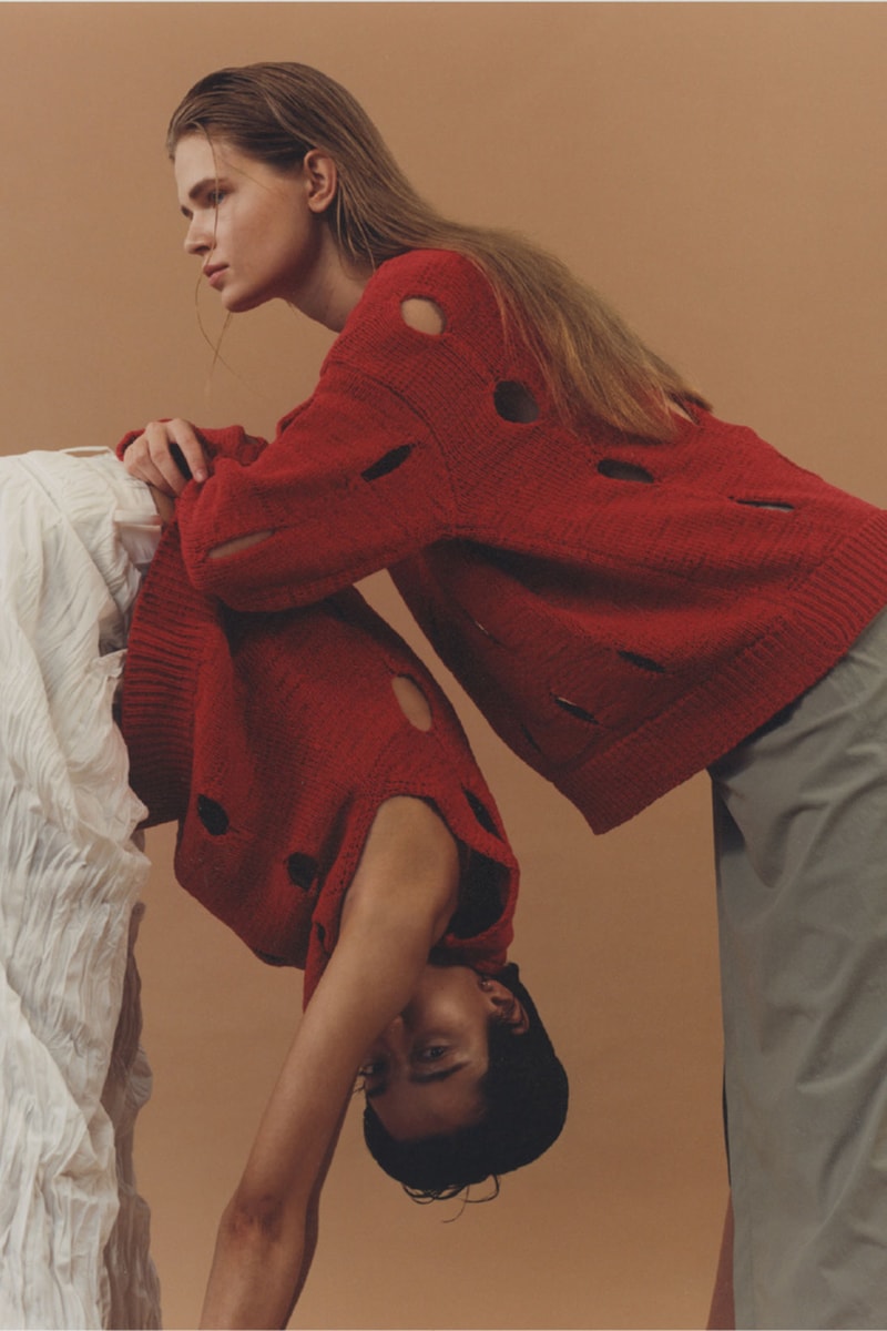 theopen product spring summer 2021 ss21 collection lookbook knit red sweater