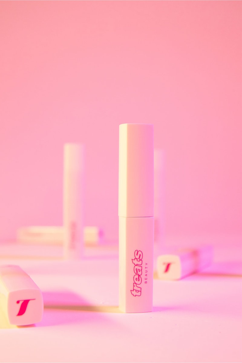 treats beauty eyelash serum rose infused tube container packaging