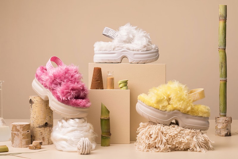 ugg plant power collection fluff sugar platform sustainable pink yellow white