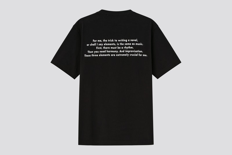 uniqlo ut haruki murakami author books collaboration t-shirt radio quote