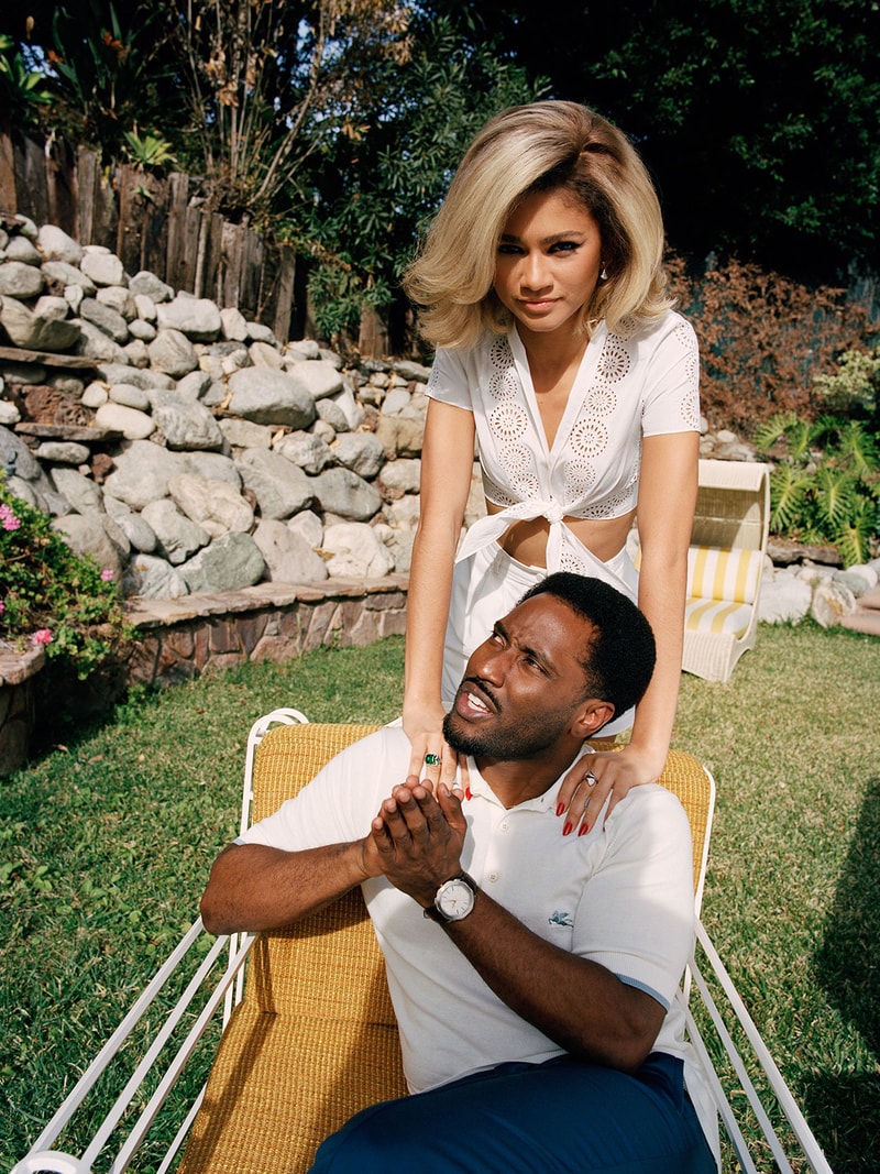 zendaya john david washington w magazine cover malcolm and marie interview dress shirt outfit