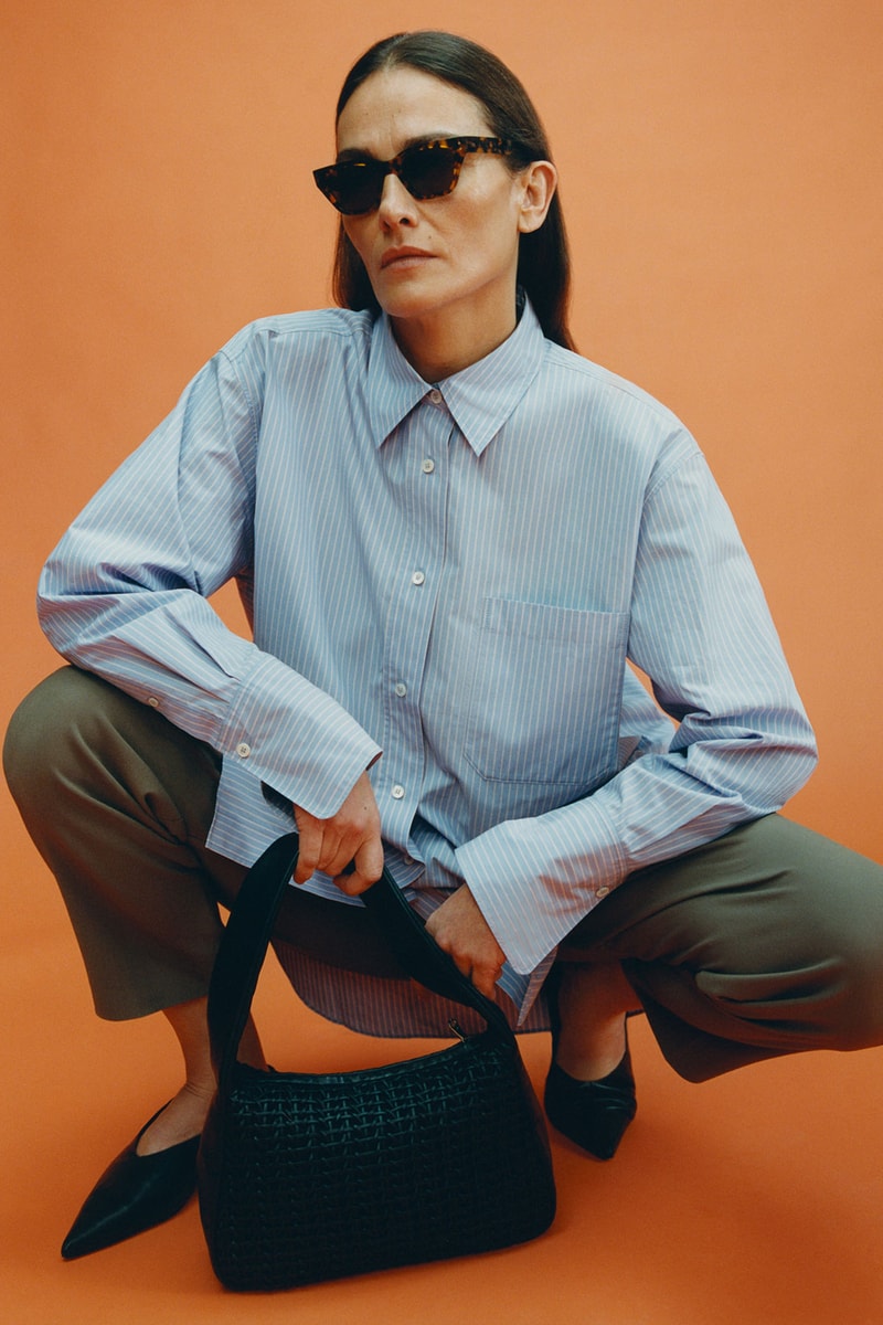 arket 2021 spring graphics collection lookbook striped shirt trousers sunglasses