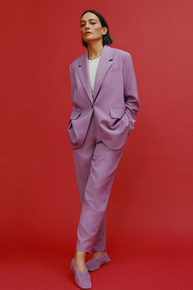arket 2021 spring graphics collection lookbook lilac purple suit