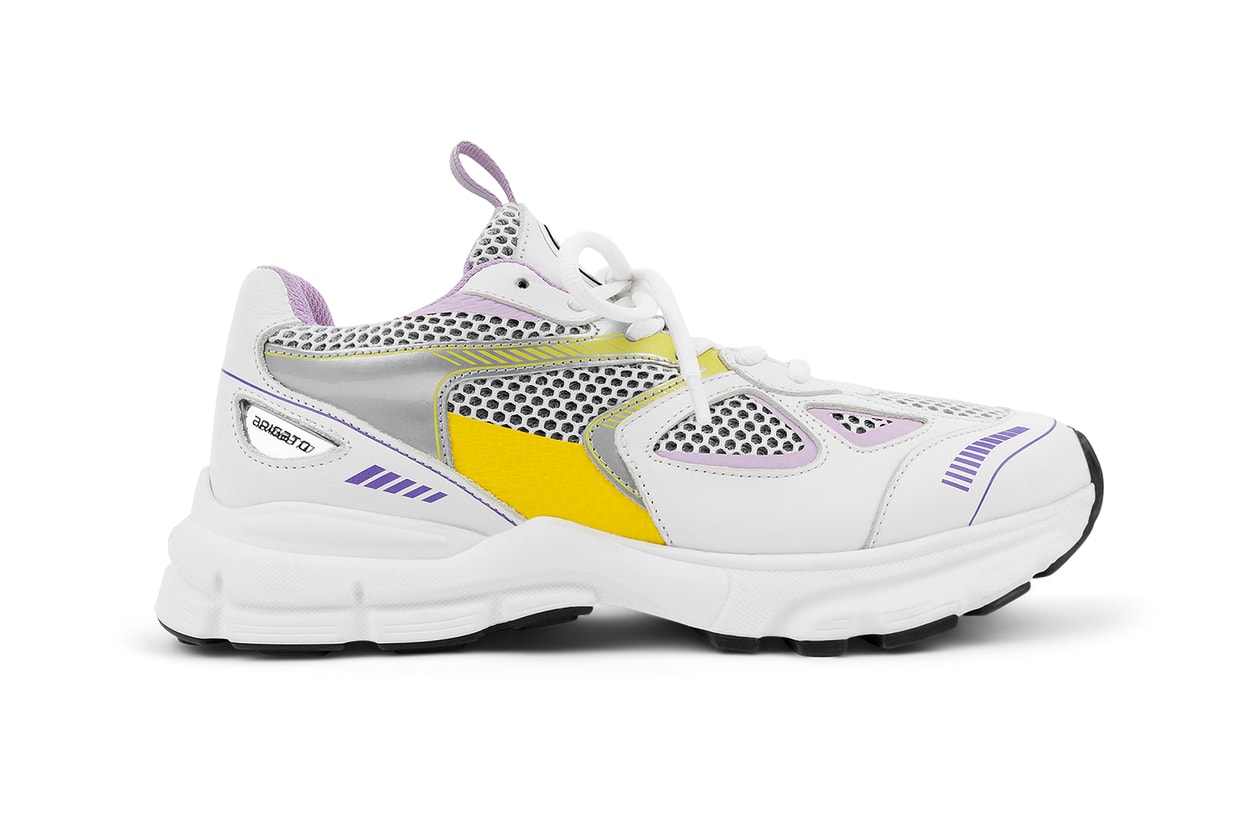 axel arigato marathon runner sneakers white blue purple yellow footwear shoes kicks sneakerhead