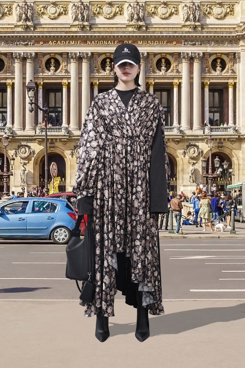 balenciaga pre-fall 2021 collection demna gvasalia floral dress hat