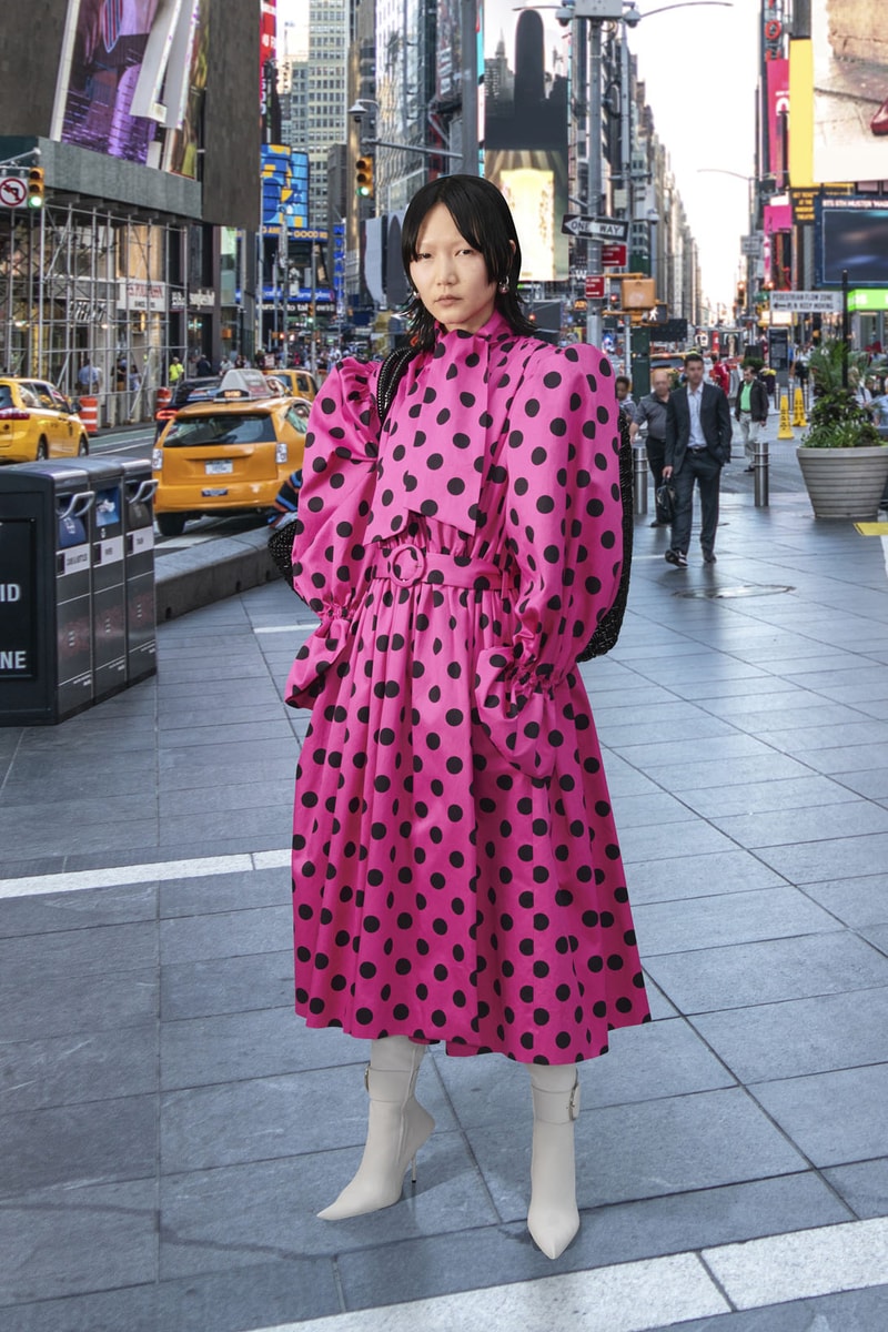 balenciaga pre-fall 2021 collection demna gvasalia polka dot dress nyc times square