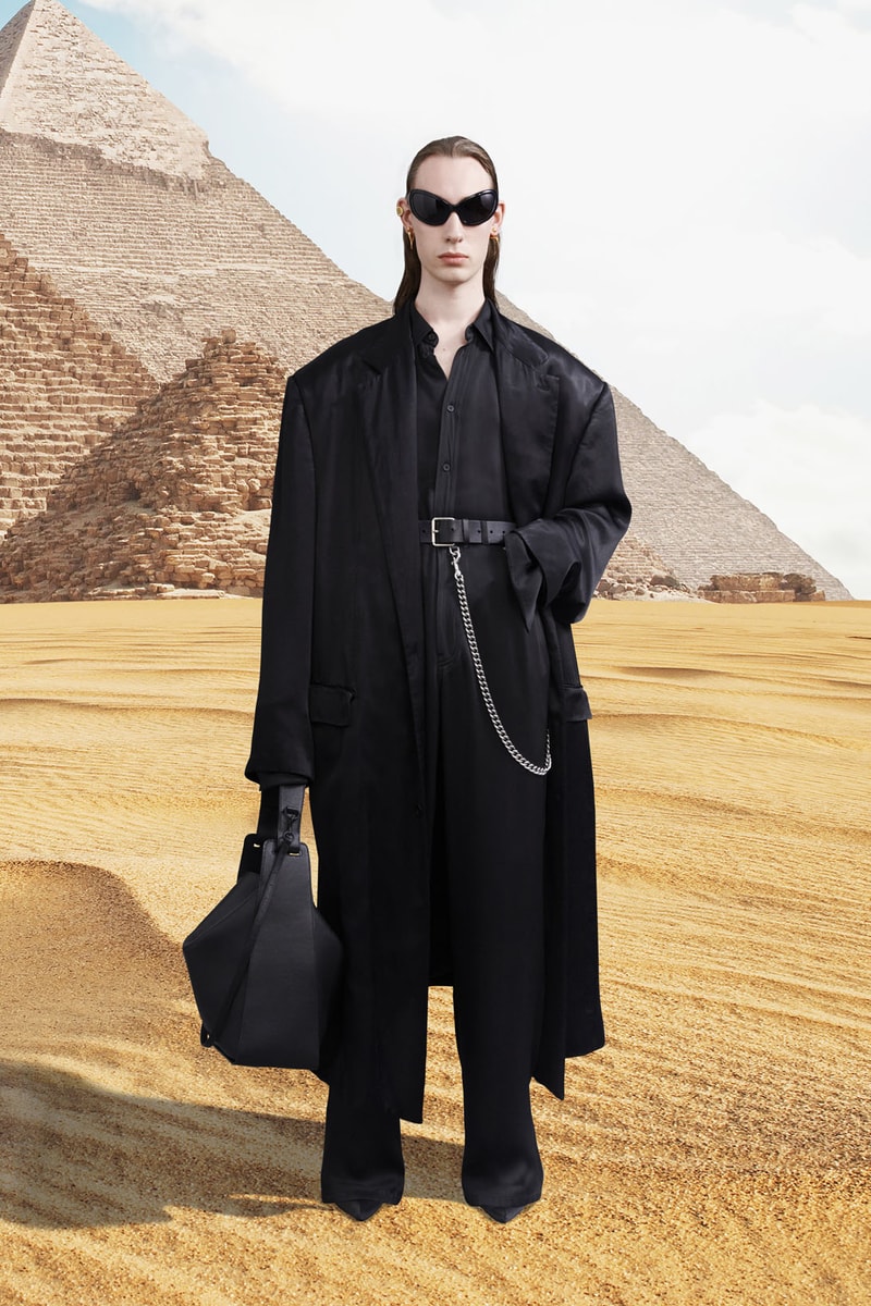 balenciaga pre-fall 2021 collection demna gvasalia pyramid all black coat