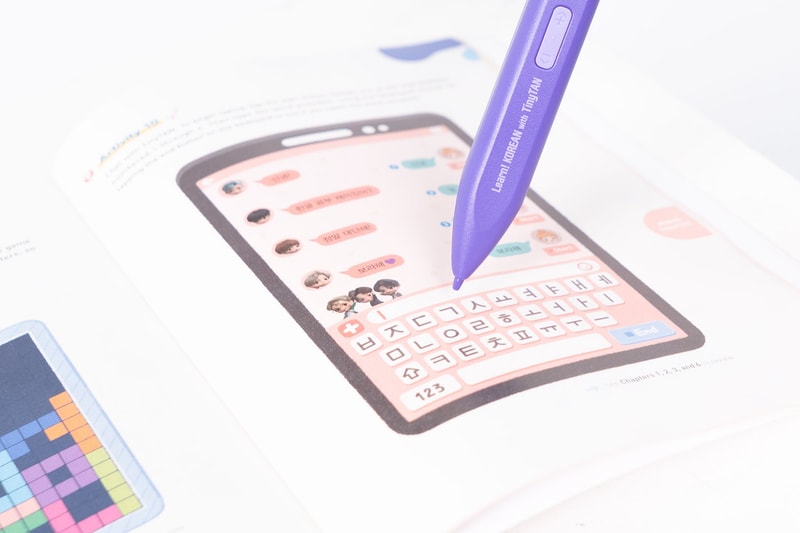 bts hybe learn korean with tinytan purple pen
