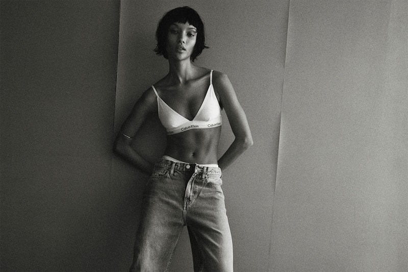 calvin klein ck underwear ss21 collection campaign bra logo denim jeans