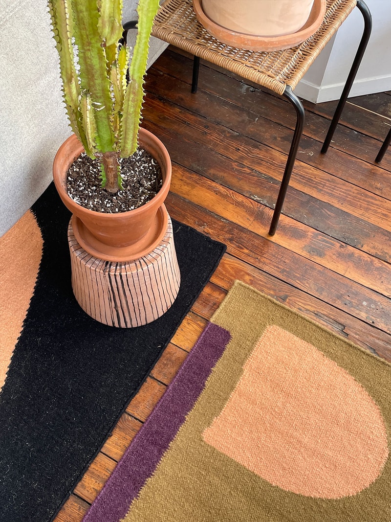 cold picnic summer is a feeling rugs wool flat weave plant pot chair