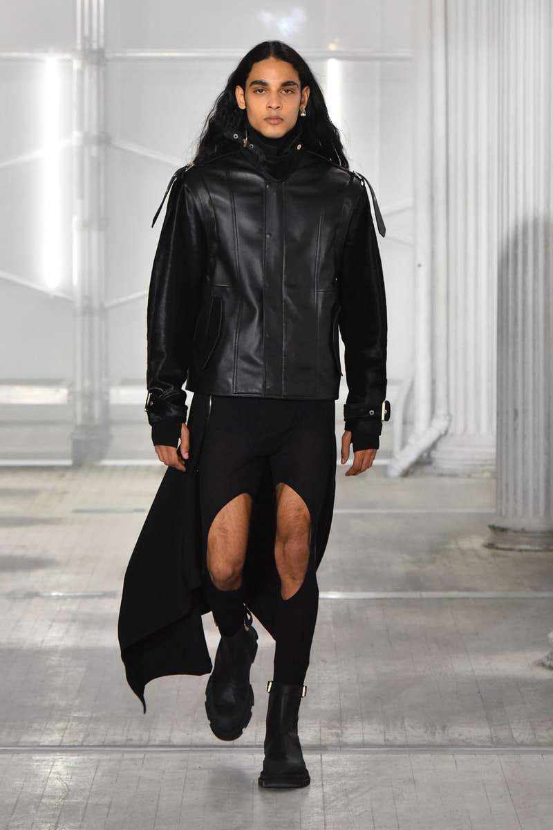 dion lee fall winter 2021 fw21 collection runway leather jacket trousers