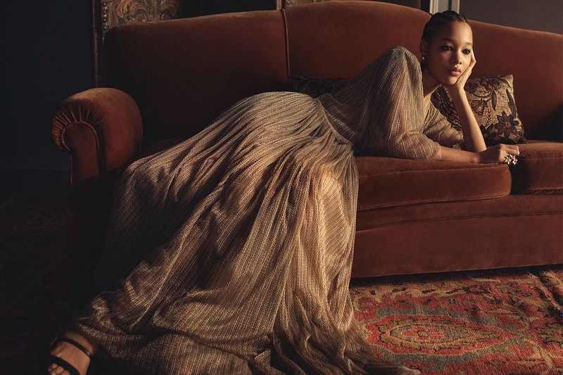 dior summer 2021 gold capsule collection dress sofa