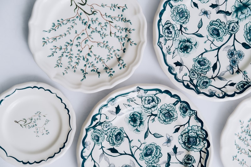 dior maison homeware granville collection plates blue