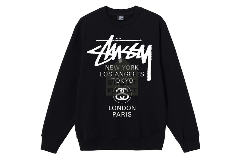 dover street market dsm stussy world tour graphic logo sweatshirt